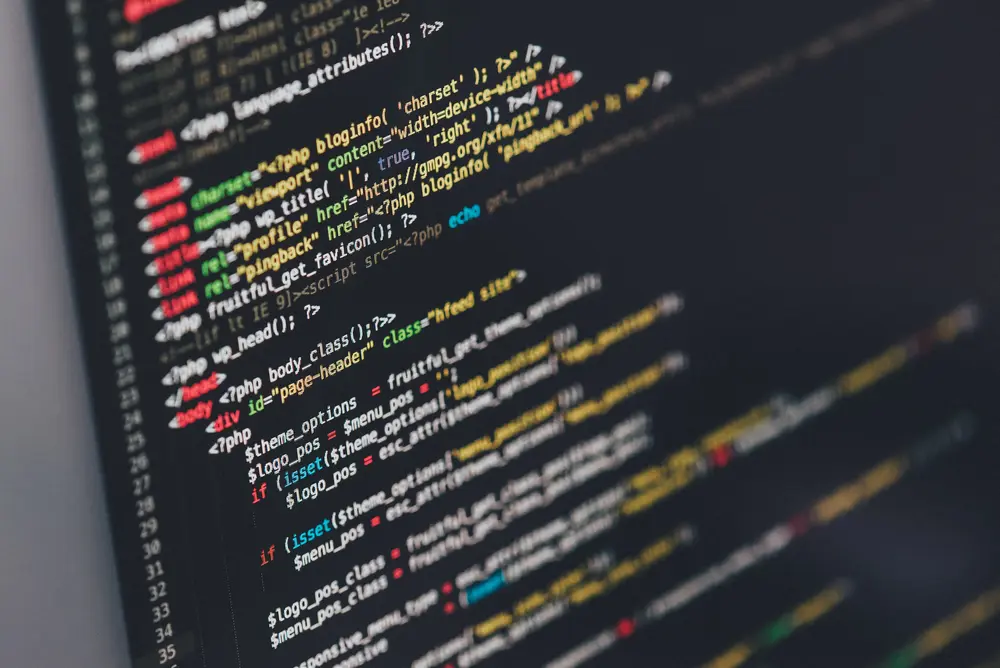 Screen displaying php code